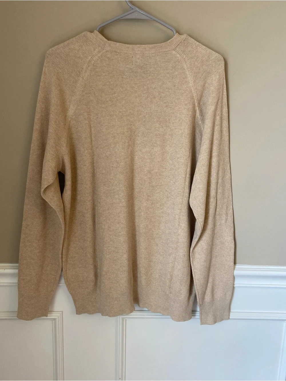 J. Crew‎ Men's Lightweight Cotton Sweater Beige, Large, NWT, Smart Casual Resort